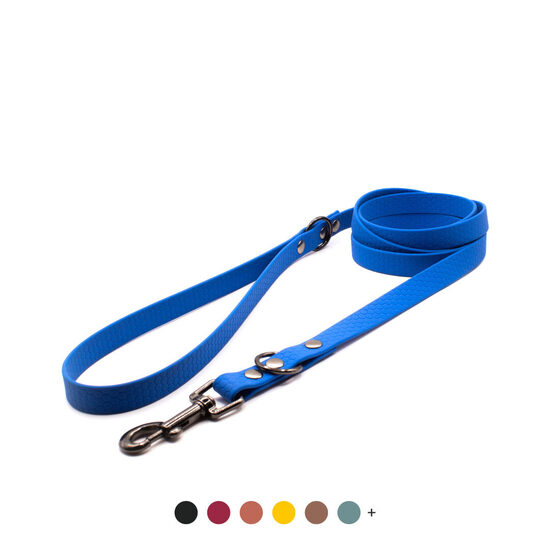 Ūdensizturīga pavada ar pelēku metāla karabīni, Hexa PVC pārklājums