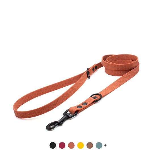 Ūdensizturīga pavada ar melnu metāla karabīni, Hexa PVC pārklājums