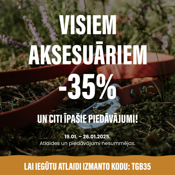 -35% ATLAIDE VISIEM AKSESUĀRIEM AR KODU: TGB35